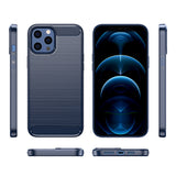 Husa pentru iPhone 12 Pro Max, Techsuit Carbon Silicone, albastru