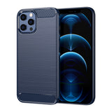 Husa pentru iPhone 12 Pro Max, Techsuit Carbon Silicone, albastru