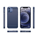 Husa pentru iPhone 12, Techsuit Carbon Silicone, albastru