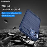 Husa pentru iPhone 12, Techsuit Carbon Silicone, albastru