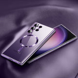 Husa pentru Samsung Galaxy S23 Ultra, Techsuit Lux Crystal MagSafe, albastru