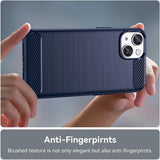 Husa pentru iPhone 15 Plus, Techsuit Carbon Silicone, albastru