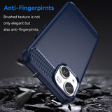 Husa pentru iPhone 15 Plus, Techsuit Carbon Silicone, albastru