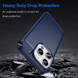 Husa pentru iPhone 15 Pro Max, Techsuit Carbon Silicone, albastru