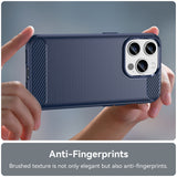 Husa pentru iPhone 15 Pro, Techsuit Carbon Silicone, albastru