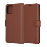 Husa pentru iPhone 12 Pro Max, Techsuit Leather Folio, maro