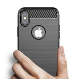 Husa pentru iPhone X, iPhone 10, Techsuit Carbon Silicone, albastru
