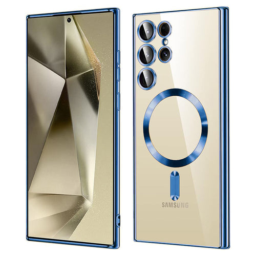 Husa pentru Samsung Galaxy S24 Ultra, Techsuit Lux Crystal MagSafe, albastru