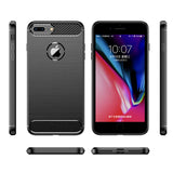Husa pentru iPhone 7 Plus, Techsuit Carbon Silicone, albastru