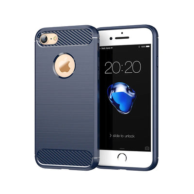 Husa pentru iPhone 7, Techsuit Carbon Silicone, albastru