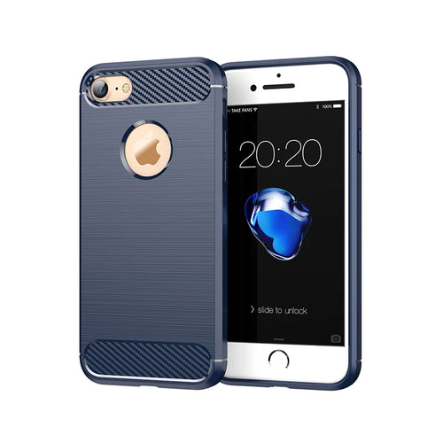 Husa pentru iPhone 7, Techsuit Carbon Silicone, albastru