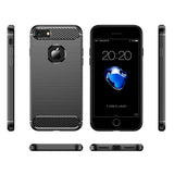 Husa pentru iPhone 7, Techsuit Carbon Silicone, albastru