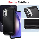 Husa pentru Samsung Galaxy A54, Techsuit Carbon Silicone, albastru