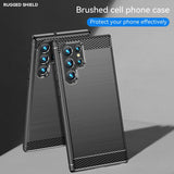Husa pentru Samsung Galaxy S24 Ultra, Techsuit Carbon Silicone, albastru