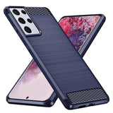 Husa pentru Samsung Galaxy S21 Ultra 5G, Techsuit Carbon Silicone, albastru