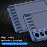 Husa pentru Samsung Galaxy S20 FE, Techsuit Carbon Silicone, albastru