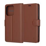 Husa pentru iPhone 15 Pro, Techsuit Leather Folio, maro