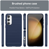 Husa pentru Samsung Galaxy S23 FE, Techsuit Carbon Silicone, albastru