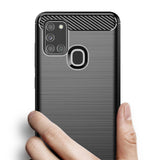 Husa pentru Samsung Galaxy A21s, Techsuit Carbon Silicone, albastru