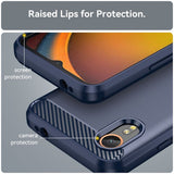 Husa pentru Samsung Galaxy Xcover7, Techsuit Carbon Silicone, albastru