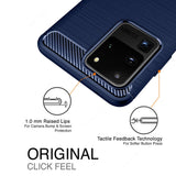 Husa pentru Samsung Galaxy S20 Plus, Techsuit Carbon Silicone, albastru