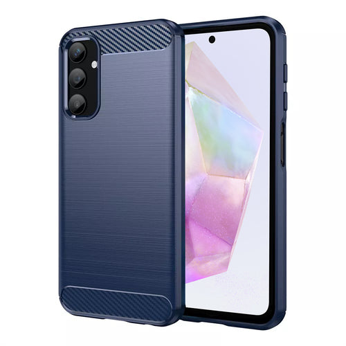 Husa pentru Samsung Galaxy A35 5G, Techsuit Carbon Silicone, albastru