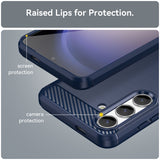 Husa pentru Samsung Galaxy S24, Techsuit Carbon Silicone, albastru