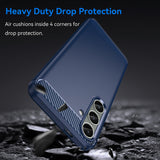 Husa pentru Samsung Galaxy S24 Plus, Techsuit Carbon Silicone, albastru