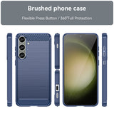 Husa pentru Samsung Galaxy S24 Plus, Techsuit Carbon Silicone, albastru