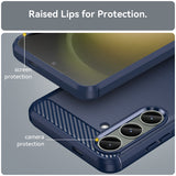 Husa pentru Samsung Galaxy S24 Plus, Techsuit Carbon Silicone, albastru