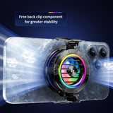 Cooler telefon Techsuit Phone Cooler (P66), Magnetic, cu Lumini RGB, Detasabil Clip, pentru iOS si Android, negru