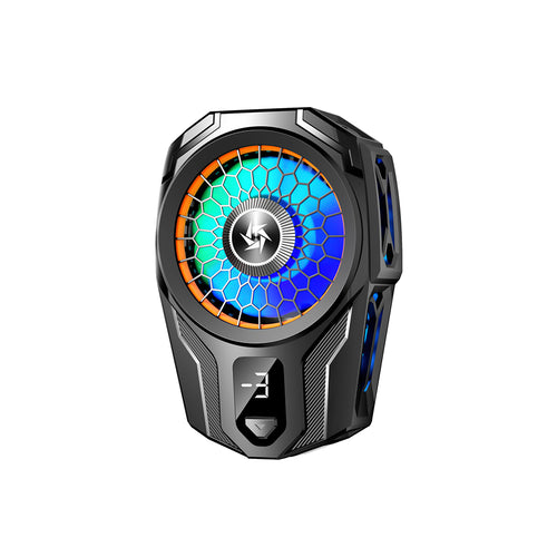 Cooler telefon Techsuit Phone Cooler (SL16), cu Gear Button, Temperature Display, Silicon Clamping Arm, Two Speeds, Universal, negru