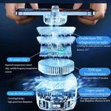 Cooler telefon Techsuit Phone Cooler (SL17), Magnetic, Temperature Display, Lights, Fast Cooling, Hydraulic Reducere zgomot, negru