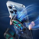 Cooler telefon Techsuit Phone Cooler (SL17), Magnetic, Temperature Display, Lights, Fast Cooling, Hydraulic Reducere zgomot, negru