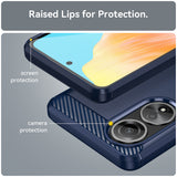 Husa pentru OPPO A58 4G, Techsuit Carbon Silicone, albastru