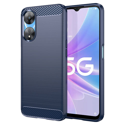 Husa pentru OPPO A58 5G, Techsuit Carbon Silicone, albastru