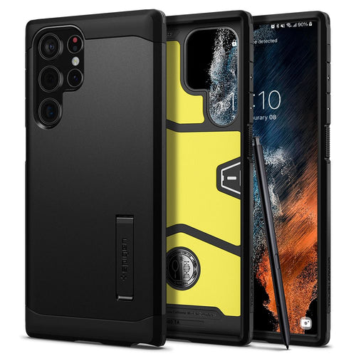 Husa pentru Samsung Galaxy S22 Ultra 5G, Spigen Tough Armor (ACS03923), negru