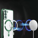 Husa pentru Samsung Galaxy S21 FE 5G, Techsuit Lux Crystal MagSafe, argintiu