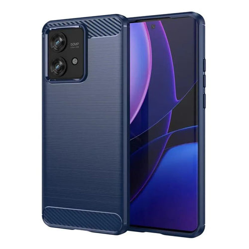 Husa pentru Motorola Edge 40 Neo, Techsuit Carbon Silicone, albastru