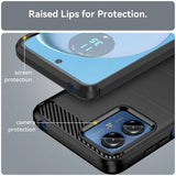 Husa pentru Motorola Moto G14, Techsuit Carbon Silicone, albastru