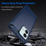 Husa pentru Motorola Moto G84, Techsuit Carbon Silicone, albastru