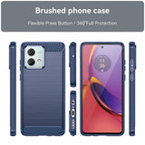 Husa pentru Motorola Moto G84, Techsuit Carbon Silicone, albastru