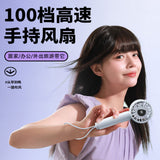 Techsuit Mini portabil Hand Fan (CT-110), cu LED afisaj digital, USB reincarcabil, High Speed, Alb