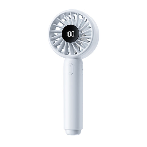 Techsuit Mini portabil Hand Fan (CT-110), cu LED afisaj digital, USB reincarcabil, High Speed, Alb