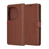 Husa pentru OnePlus 12, Techsuit Leather Folio, maro