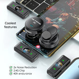 Microfon Techsuit (2 pack) Lavalier Wireless (LW5), cu Receiver, Type-C, Reducere zgomot 2.0, Afisaj digital, negru