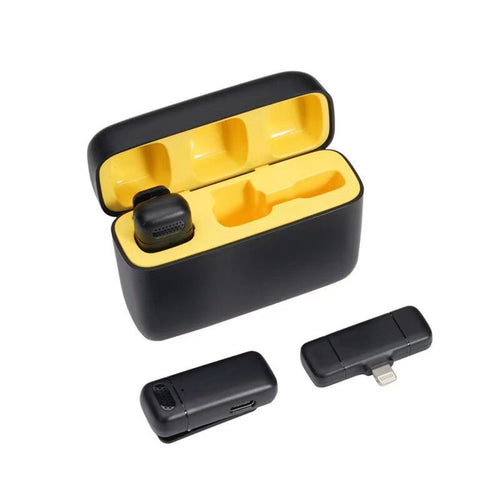 Microfon Techsuit (2 pack) Lavalier Wireless (LW3), cu Receiver, Lightning, Reducere zgomot, 70mAh, Plug si Play, negru