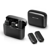 Microfon Techsuit (2 pack) Lavalier Wireless (LW4), Receiver, Lightning, Reducere zgomot, Omnidirectional, Plug si Play, negru