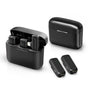 Microfon Techsuit (2 pack) Lavalier Wireless (LW4), Receiver, Lightning, Reducere zgomot, Omnidirectional, Plug si Play, negru