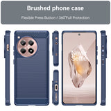 Husa pentru OnePlus 12R, Techsuit Carbon Silicone, albastru